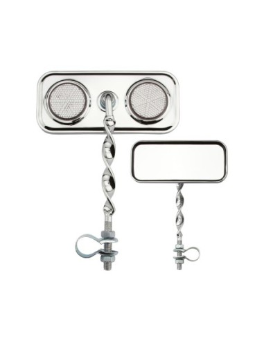 Rectangle Flat Twisted Mirror Chrome Clear...